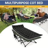 Camping Cots for Adults with Mattress, Chaise Lounges Folding Outdoor Camping Travel Cot with Pad 900LBS(Max Load), Lightweight, Stable, Durable Folding Bed with Carrying Bag