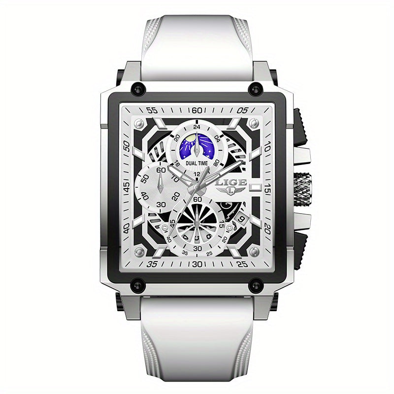 LIGE Fashion Chronograph Watches Sports Wristwatch Men's Accessories, Ideal Choice For Gifts