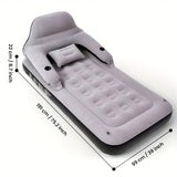 [Automatic Inflatable Mattress] Automatic Double Bed Inflatable Mattress with Backrest Pillow | Portable Air Cushion Outdoor Camping Home Inflatable Mattress Bed with Inflatable Pump