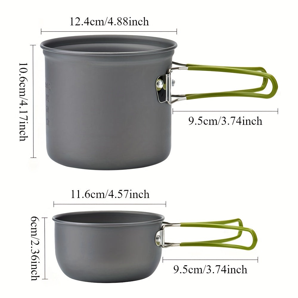 1pc Camping Cookware Kit With Stainless Forks Knives Spoons For Outdoor Camping, Picnic, Travel, Cooking