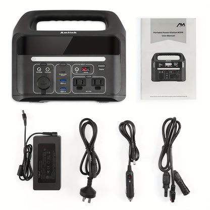 Portable Power Station for Camping 300W 299Wh LiFePO4 Battery Powered power bank, 2 Up to 300W AC Outlets 100W USB C and PD Total 8 Output Ports, Home Battery Backup for Outdoor 93600mAh with LED Light
