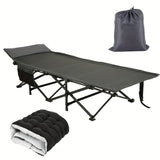 Camping Sleeping Cots with cotton-padded/Velvet Mattress, 900lbs Double Layer Oxford Portable Folding Cots for Garden, Camping, Hiking, Outdoor, Home, Office, Lightweight, Stable, Durable