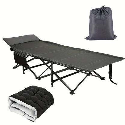 Camping Sleeping Cots with cotton-padded/Velvet Mattress, 900lbs Double Layer Oxford Portable Folding Cots for Garden, Camping, Hiking, Outdoor, Home, Office, Lightweight, Stable, Durable