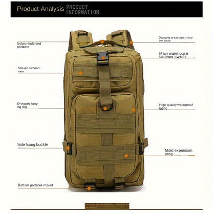 Outdoor sports bag Hiking bag Camping bag Wilderness survival bag Leisure bag Multi-functional backpack
