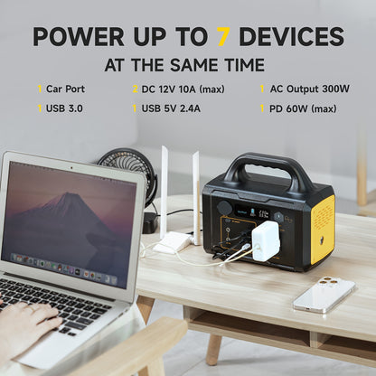 293Wh/300W Portable Power Bank With Solar Panel For Family Emergency Outdoor Hunting Camping RV Trip
