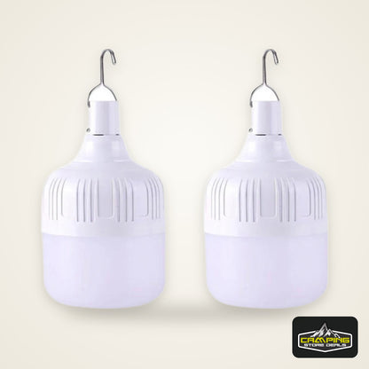 1-8pcs Portable Outdoor Camping Lights USB Rechargeable Lamp LED Emergency Bulb Hook High Power Tents Lantern Night Lights Bulb