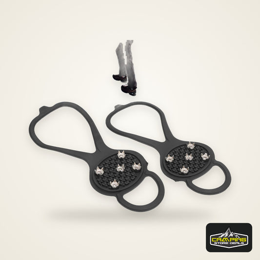 1 Pair 5 Teeth Outdoor Snow Climbing Crampons Mountaineering Anti‑Slips Shoes Spikes Crampons 5 Teeth Crampons Snow Shoe Spikes