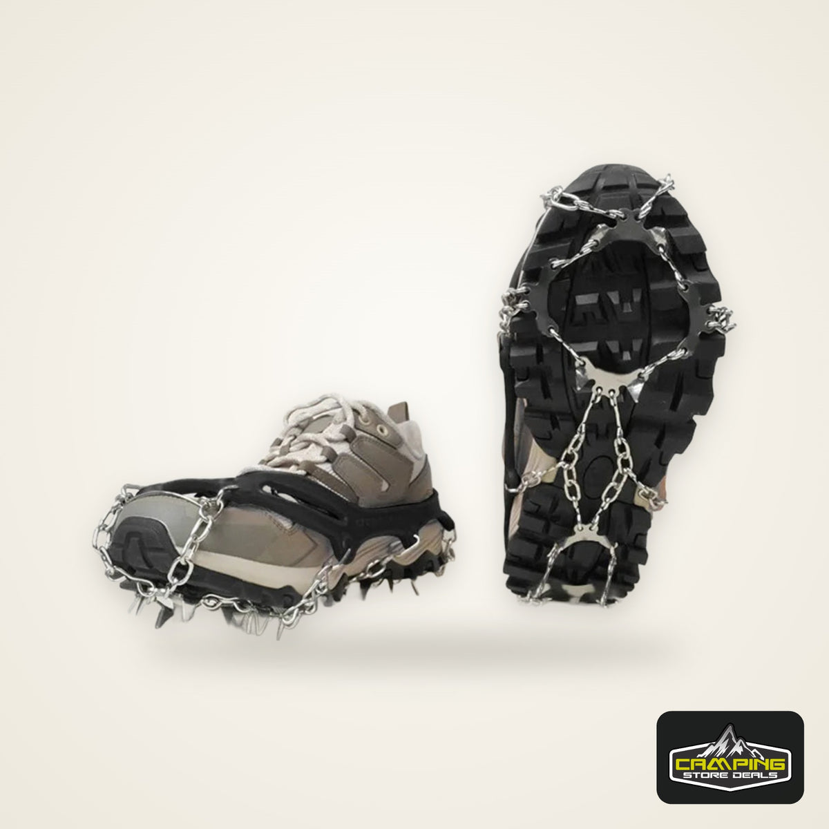 1 Pair Crampons 24 Teeth Anti-Skid 201 Stainless Steel Climbing Snow Walking Shoes Spike Grip Winter Outdoor Hiking Equipment