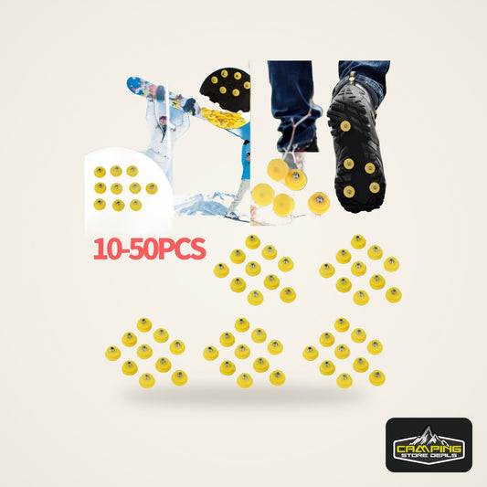 10-50PCS Outdoor Teeth Nail  Ice Snow Crampons Spike Winter Anti-slip Shoe Cover Climbing Fishing Travel Kit
