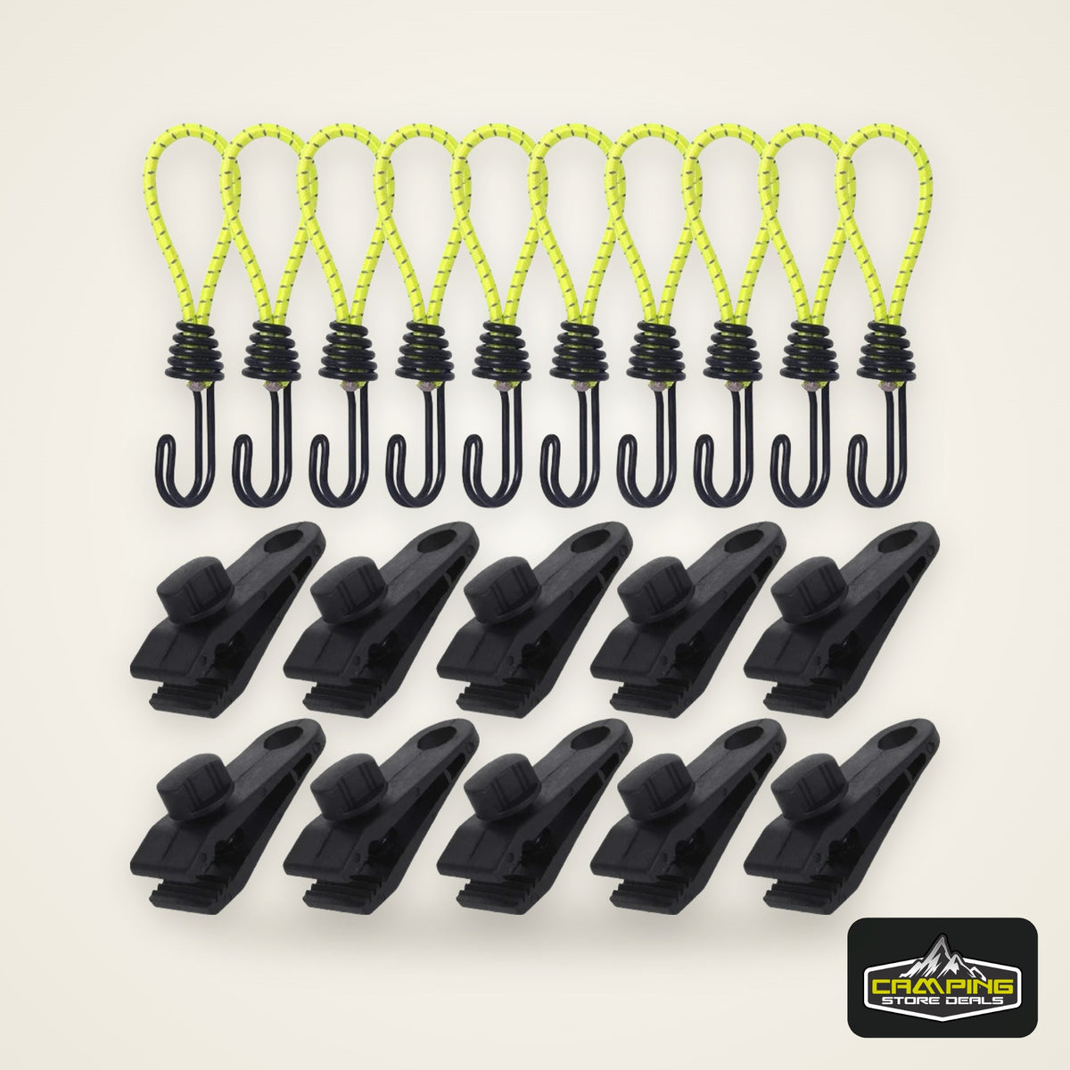 10 Pcs Heavy Duty Tarp Clips And Elastic Rope Cord HookTent Clip Clamps for Tarps Awnings Camping Car and Swimming Pool Covers