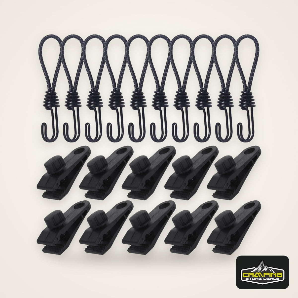 10 Pcs Heavy Duty Tarp Clips And Elastic Rope Cord HookTent Clip Clamps for Tarps Awnings Camping Car and Swimming Pool Covers