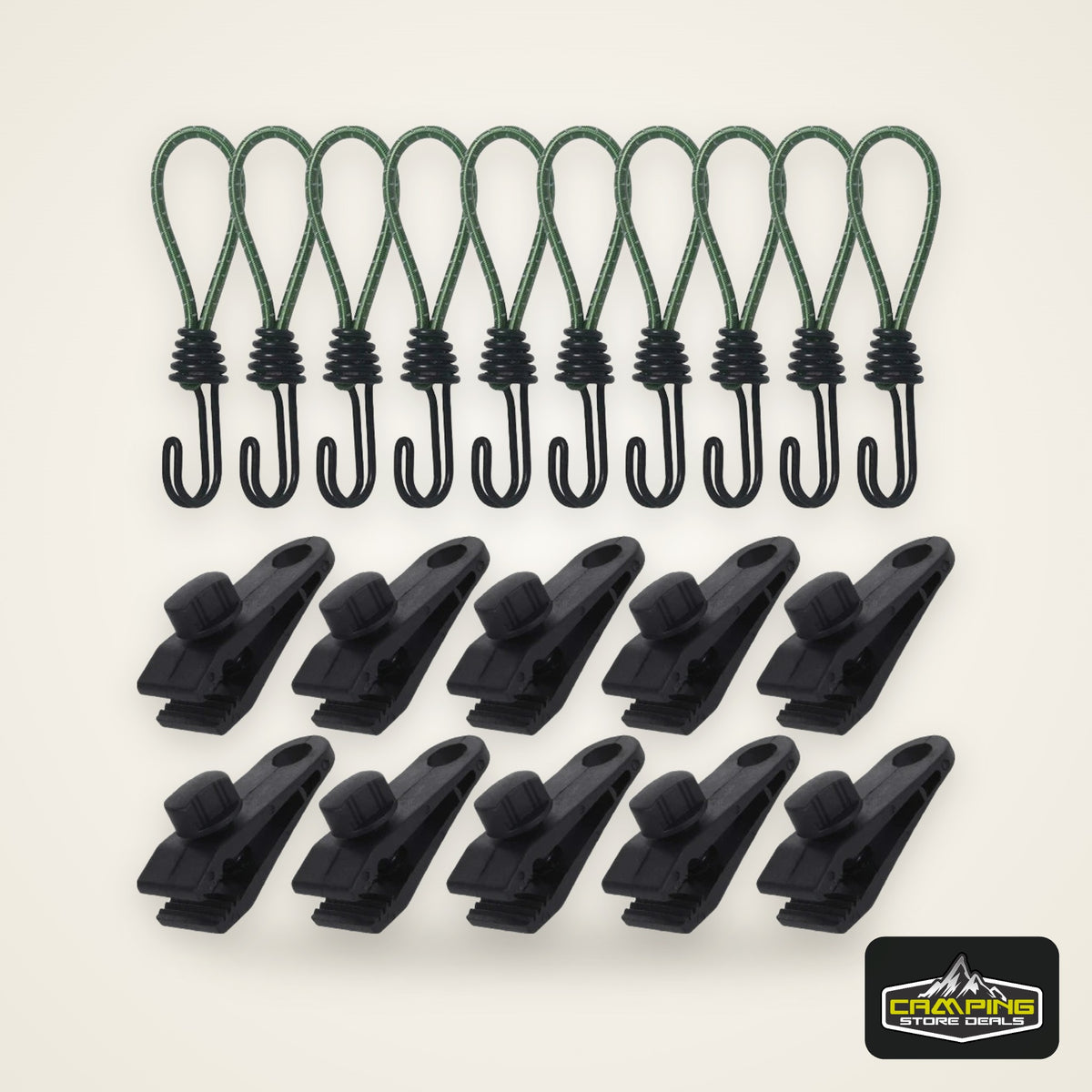 10 Pcs Heavy Duty Tarp Clips And Elastic Rope Cord HookTent Clip Clamps for Tarps Awnings Camping Car and Swimming Pool Covers