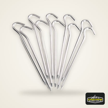 10 Pieces/Lot Aluminum Alloy Tent Pegs 18cm Camping Garden Canopy Stakes Pegs Outdoor Nails Tent Accessories