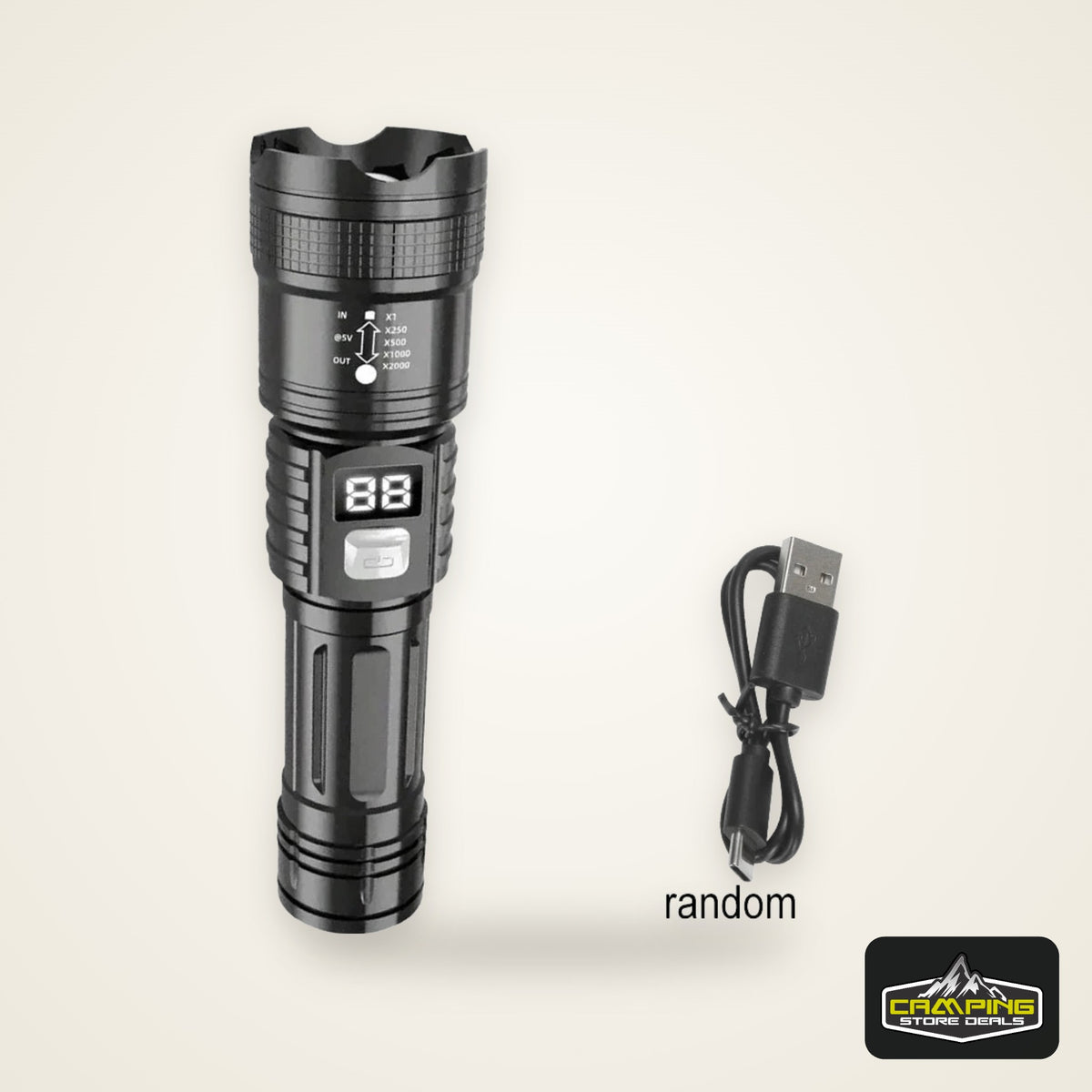100000LM Super Bright Flashlight Rechargeable LED Torch Long Range Tactical Lamp for Outdoor Waterproof Camping Fishing Lantern