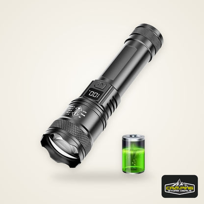 100000LM Super Bright Flashlight Rechargeable LED Torch Long Range Tactical Lamp for Outdoor Waterproof Camping Fishing Lantern