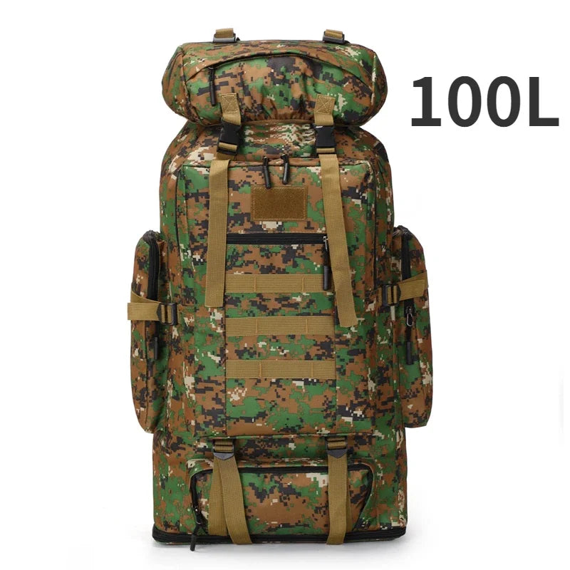 100L ACU camouflage tactical hiking backpack