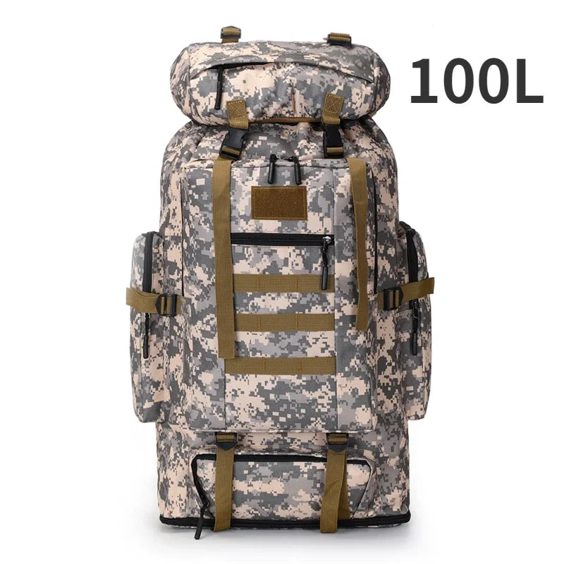 100L ACU camouflage tactical hiking backpack
