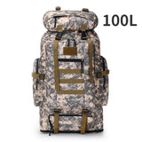 100L ACU camouflage tactical hiking backpack