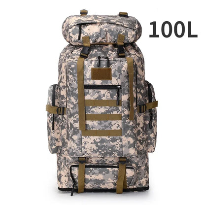 100L ACU camouflage tactical hiking backpack