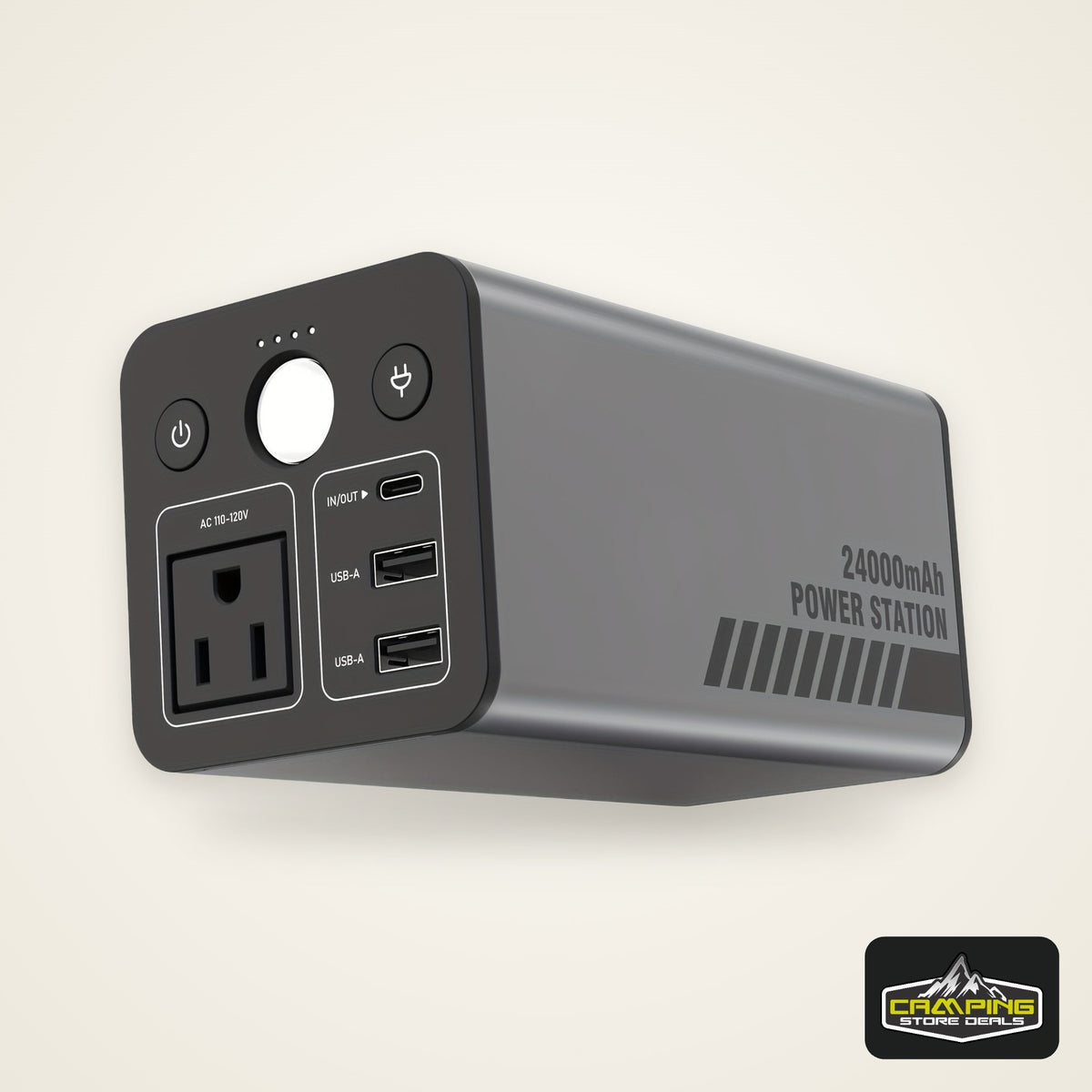 100W Portable Power Station with AC Outlet, 24000mAh/88.8Wh High-Capacity Battery, 110V/220V Dual Voltage, Compact & Lightweight Design for Camping, Home, Office, and Outdoor Use, Portable Charger
