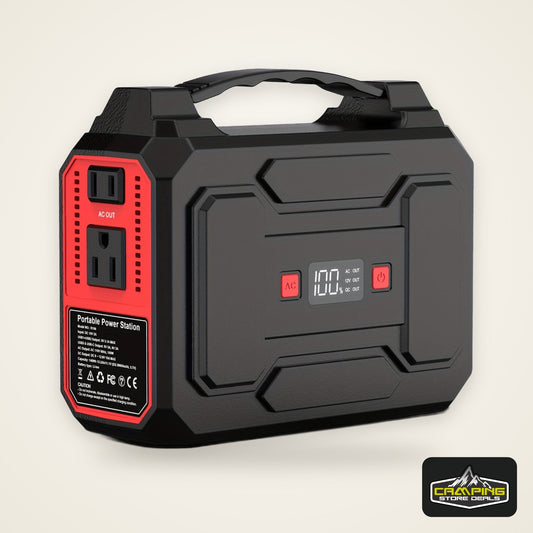 100W Portable Power Station with AC Outlet, USB-C Fast Charger, and LED Flashlights – Lightweight Lithium Battery Pack for Camping, Hiking, Road Trips, and Home Emergencies, Travel Charger | Functional Power Bank | Multifun