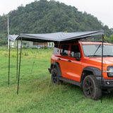 270 Degree Awning for Car, Retractable Car Side Awning, FreeStanding Car Rooftop Tent with LED Lights for SUV Trucks, Folding Portable Car Awning Sun Shelter for Camping Self Driving Trip