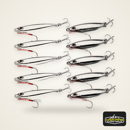 10Pcs Metal Casting Jig Spoon Lure Set 30g 40g With Hook Sea Bass Casting Jigging Artificial Bait, Mackerel