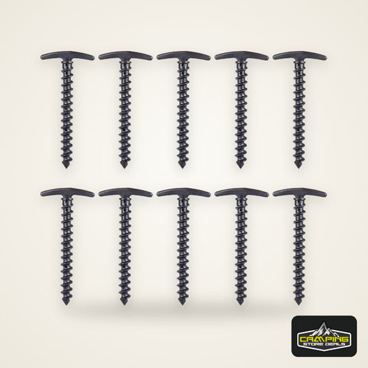 10pcs/pack Tent Pegs Ground Nails Outdoor Camping Peg Screw Anchor Stakes Hiking Tent Pins Windproof Tent Accessories 14.5x7cm