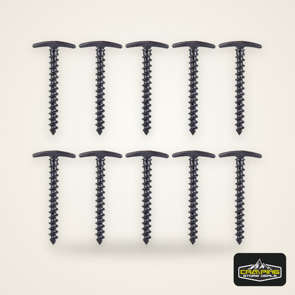 10pcs/pack Tent Pegs Ground Nails Outdoor Camping Peg Screw Anchor Stakes Hiking Tent Pins Windproof Tent Accessories 14.5x7cm