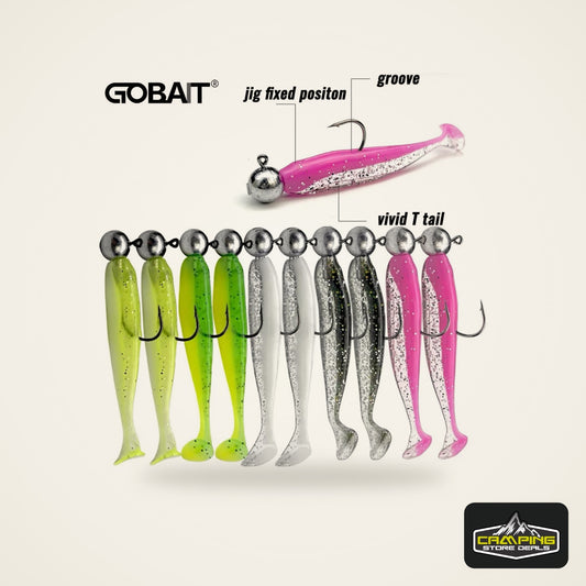 GOBAIT T-Tail Worm and Jig Head Kit