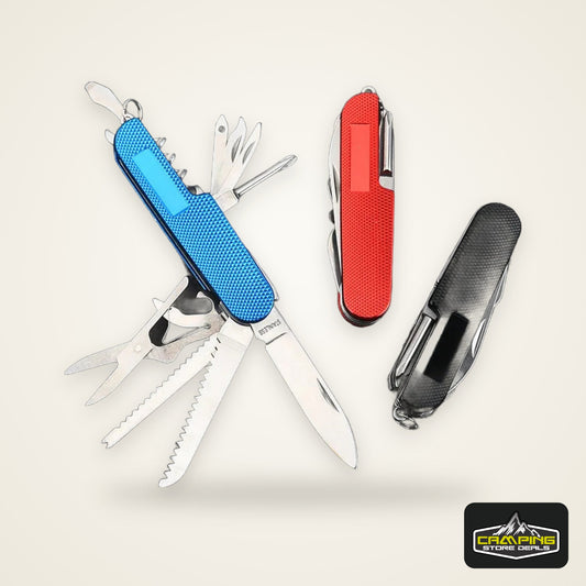 11 IN 1 Multi-purpose Knife Multitools Stainless Steel Folding Knife Wood Handle Outdoor Keychain Pocket Knife Tools