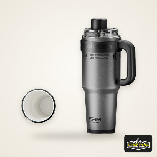 1200ML Extra Large Ceramic Tumbler Drinkware Stainless Steel Water Bottle Insulated Vacuum Flask Straw & Handle Leakproof