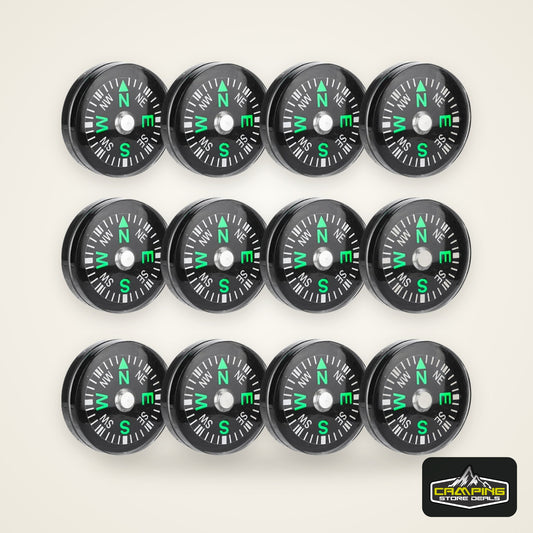12pcs 20mm Mini Pocket Oil Filled Compass Survival Compasses For Hiking Camping Outdoor Activities Accessory