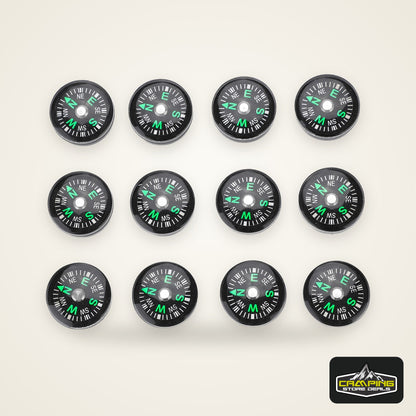 12pcs 20mm Mini Pocket Oil Filled Compass Survival Compasses For Hiking Camping Outdoor Activities Accessory