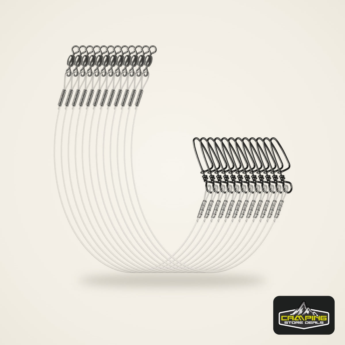 Fluorocarbon Leader Lines with Swivel and Snap (12/24 Pack)
