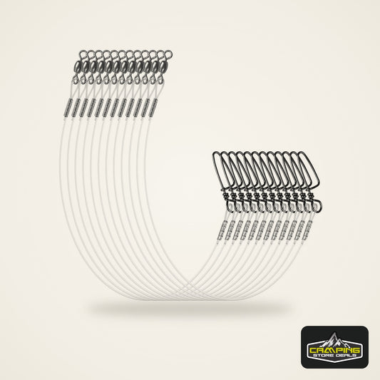 Fluorocarbon Leader Lines with Swivel and Snap (12/24 Pack)