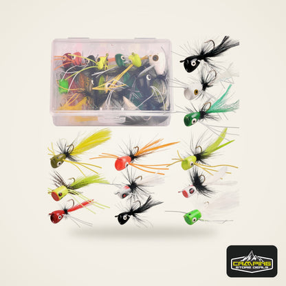 Foam Popper Flies for Bass and Bluegill (12 or 36 Pack)