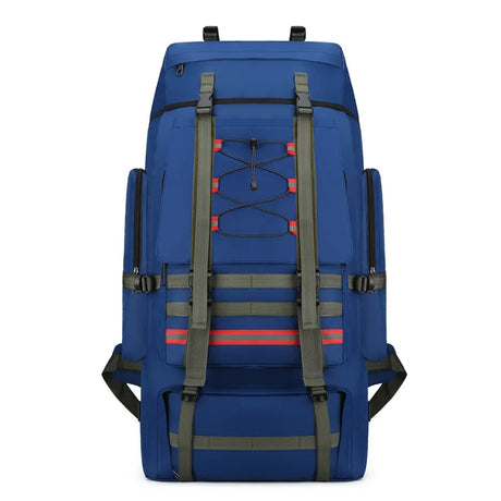 130L blue waterproof mountaineering backpack front view