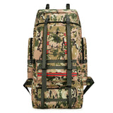 130L camouflage waterproof mountaineering backpack front view