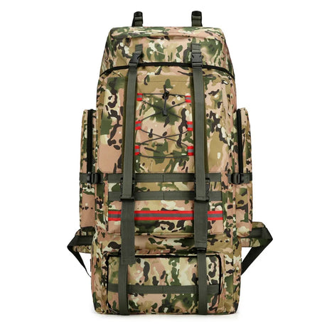 130L camouflage waterproof mountaineering backpack front view