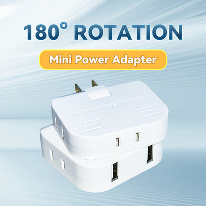 Universal 110V/220V Rectangle Portable Power Socket Adapter with Collapsible Converter - USB Slot and Power Supply - Travel-Friendly Compact Design for Worldwide Use
