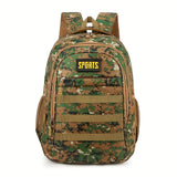 Men'S Camo Large Capacity Backpack - Durable Nylon, Multiple Compartments, Zip Closure, Ideal for Hiking, Travel & School, Outdoor Backpack|Camouflage Backpack|Secure Zipper Closure, Backpack for Trave