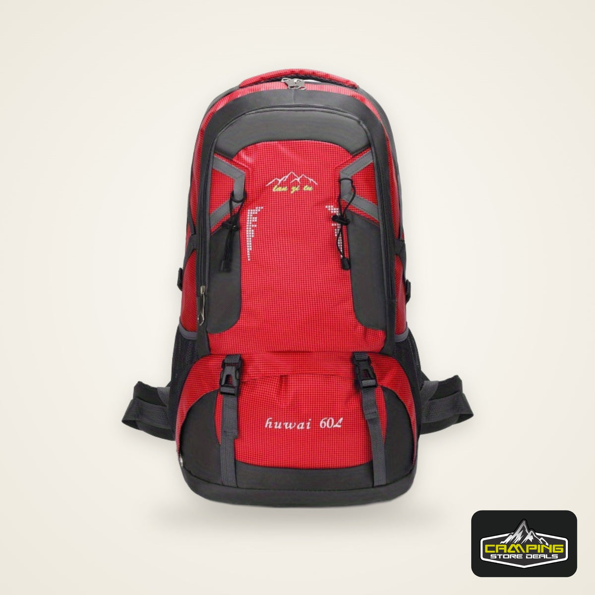 15.85gal Hiking Backpack – Durable Nylon Travel Bag with Shoe Compartment & Bottle Holder