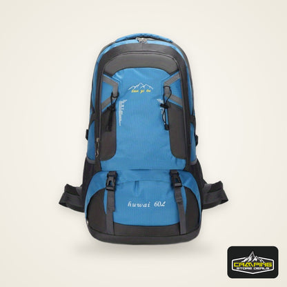 15.85gal Hiking Backpack – Durable Nylon Travel Bag with Shoe Compartment & Bottle Holder