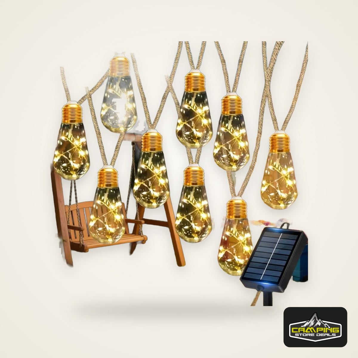16/10 LED Solar Hemp Rope Fairy String Lights Waterproof Outdoor Decorative Lights With 8 Modes For Patio Garden Party Decor