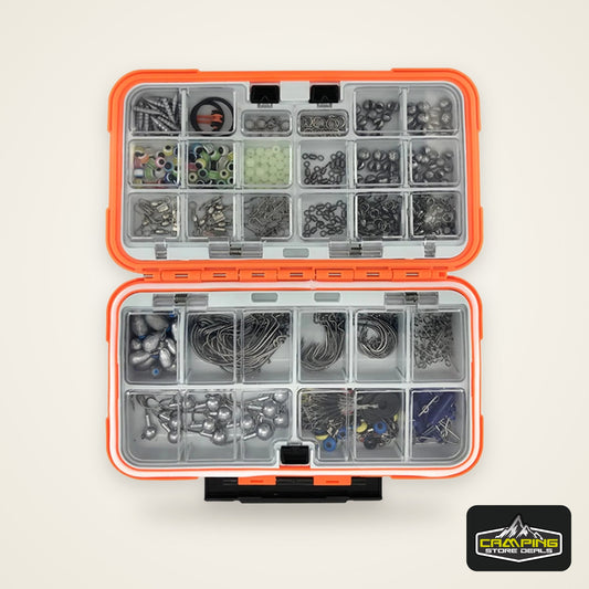 170-410pcs Professional Fishing Kit with Tackle Box, Hooks Sinkers Swivels for Bass Trout Saltwater Fishing Complete Lure Set