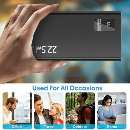 Portable Power Bank USB LCD External Battery Charger For Cell Phone