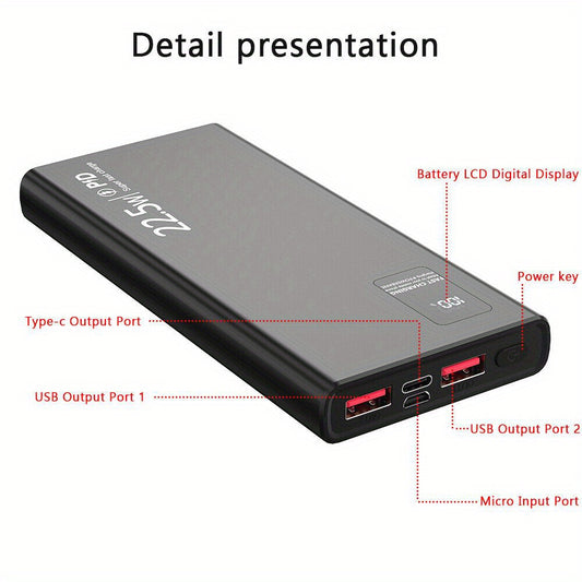Portable Power Bank USB LCD External Battery Charger For Cell Phone