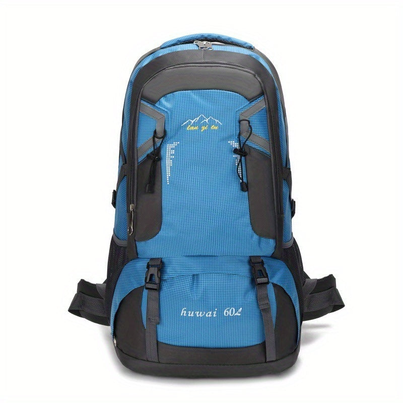 15.85gal Hiking Backpack – Durable Nylon Travel Bag with Shoe Compartment & Bottle Holder