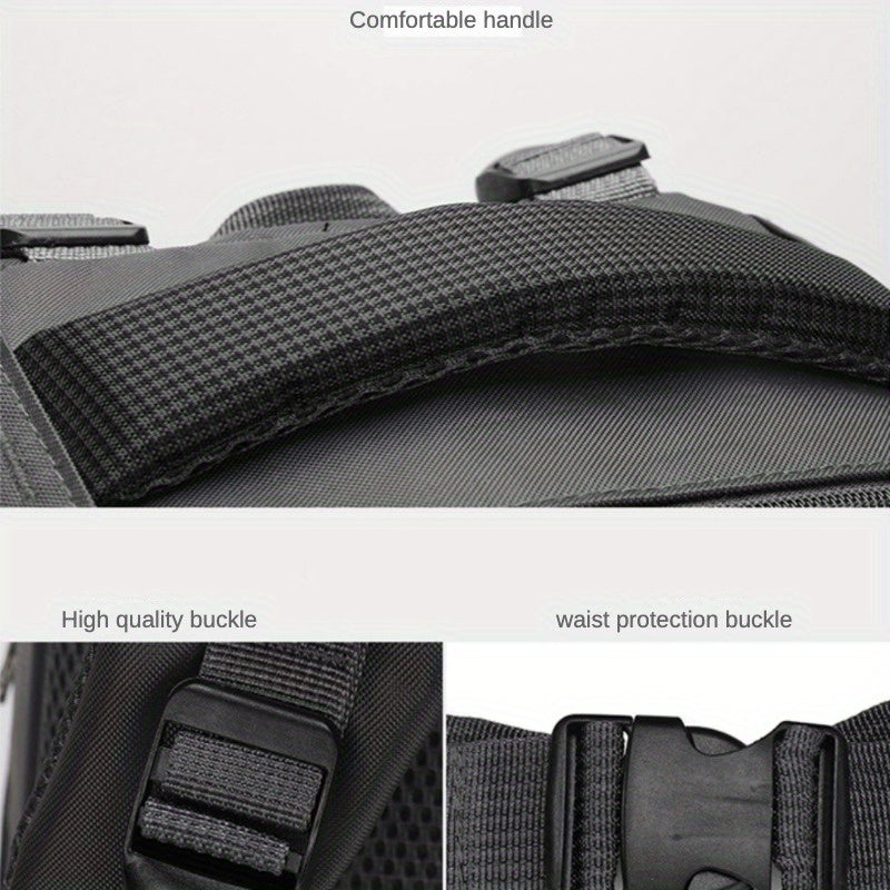 15.85gal Hiking Backpack – Durable Nylon Travel Bag with Shoe Compartment & Bottle Holder